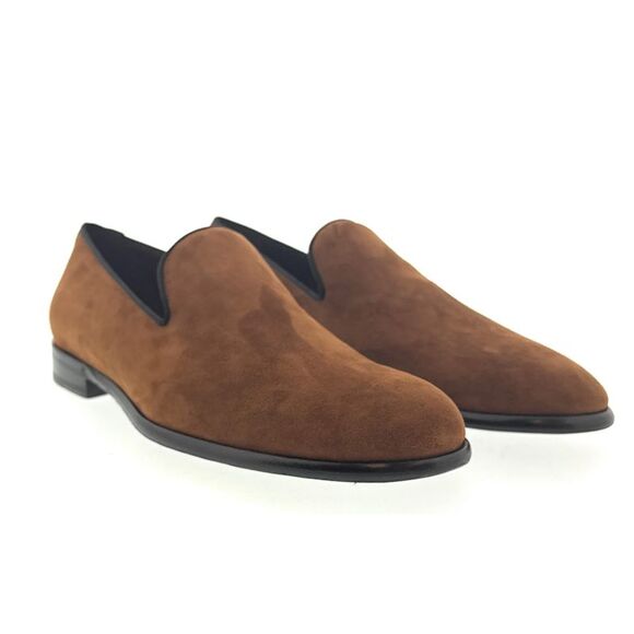Dolce & Gabbana Men's Brown Suede Loafers Slip-On Dress Shoes-EU42